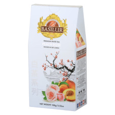 Чай Basilur Білий чай Персик та троянда картон 100г