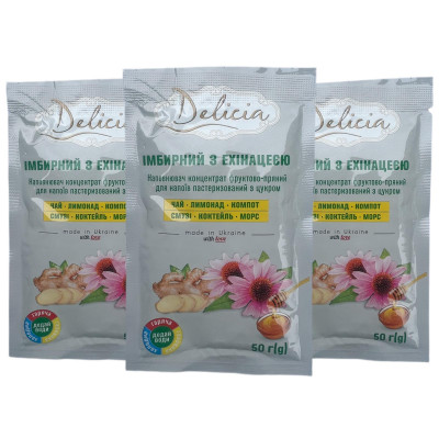 Фруктово-ягідний концентрат Delicia Імбирний з ехінацеєю 50г
