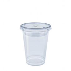 Пластиковий стакан із плоскою кришкою PET 120z 300мл