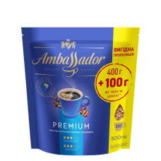 Кофе растворимый Ambassador PREMIUM 400г+100г 
