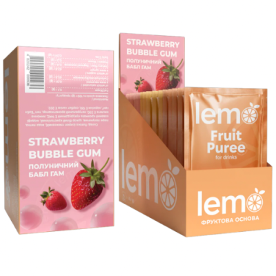 Фруктова основа LEMO Полуничний Бабл Гам 45г 