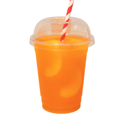 Пластиковий купольний стакан з кришкою PET 14oz 400мл