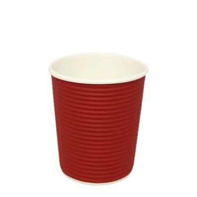 Стакан паперовий Гофра Red 270мл Стакан паперовий Гофра Red 270мл