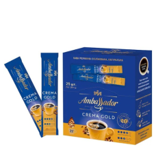 Кава розчинна Ambassador Crema Gold 3в1, стік 1,8г *25 