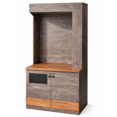 Тумба для кофейни самообслуживания с подстветкой коричневая