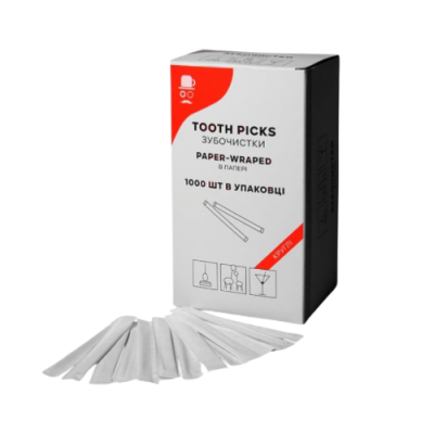 Зубочистки в індивідуальній упаковці 1000 штук